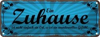 Blechschild 10X27 Cm Zuhause Ist Wundervolles GefüHl Spruch Zitat Deko Geschenk