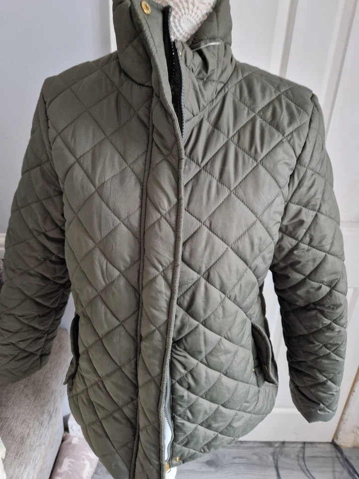 Atmosphere Kahki Green Padded Barbour Style Coat 18 Bnwot Polyester - Image 3 of 4