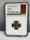 2026 $5 Gold Eagle 1/10 oz MS69 NGC Red Book Label Coin