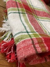 Set Of 4 Pier 1 Christmas Plaid Placemats 20  X 13  Pretty Tight Weave