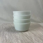 Anchor Hocking Set of 4 Custard Cups Ramekins 434 White Milk Glass Vintage