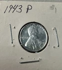 1943 (P) Lincoln Wheat Cent BU Steel Penny US Coin / About Uncirculated, Lot 377