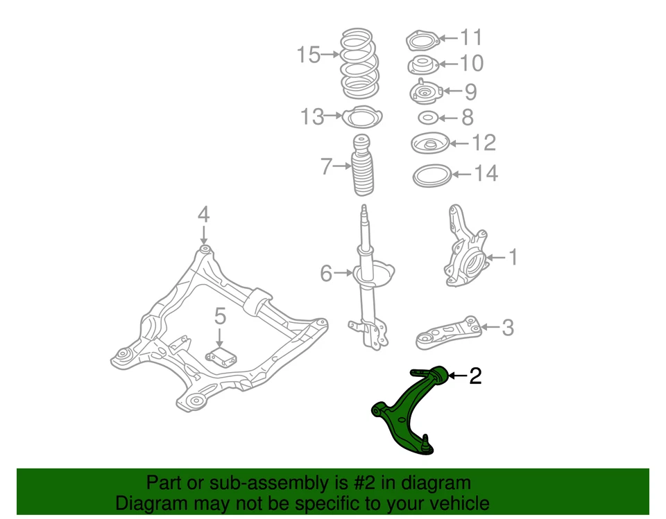 Original Nissan Murano 2003-2007 - Brazo de control inferior 54501-CC40E Foto 3 de 3