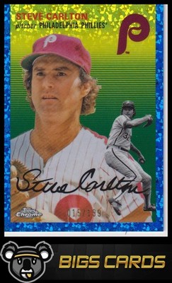 2023 Topps Chrome Platinum Anniversary #97 Steve Carlton Blue Mini-Diamond #/199
