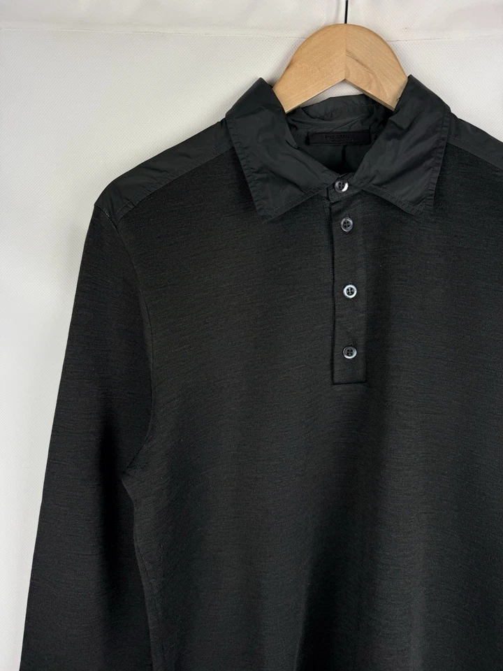 Suéter Polo Pullover Prada Milano Para Hombre Manga Larga Lana/Nailon Talla L Se Ajusta a M Foto 4 de 4