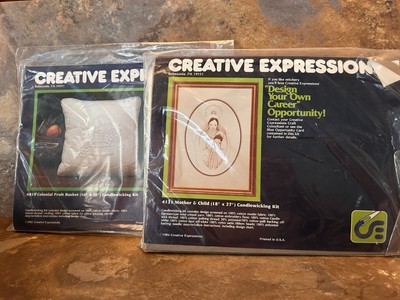 2 Creative Expressions Candlewick Kit MOTHER & CHILD and COLONIAL FRUIT BASKET