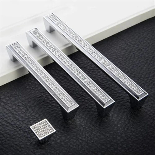 Maniglia estraibile cassettiera cristallo 5'' 6,3'' 7,55'' pomelli estraibili vetro argento oro - Foto 8 di 11