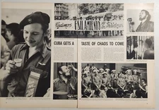 1959 Magazine Photos Article Cuba Gets Taste of Chaos Fidel & Raul Castro