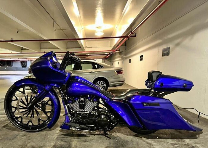 Harley Fiberglass Stretched  Flh Touring Bagger Saddlebags Down And Out 5/10