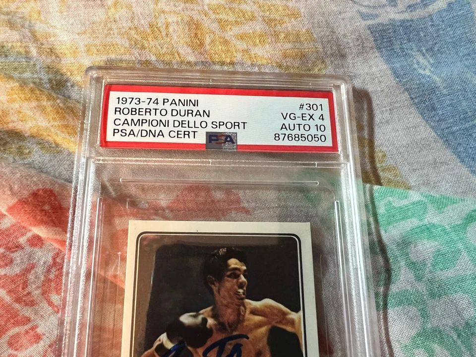 1973 Panini #301 Roberto Duran Boxing Rookie Auto PSA 10 HOF Dello Sport RC - Image 3 of 3