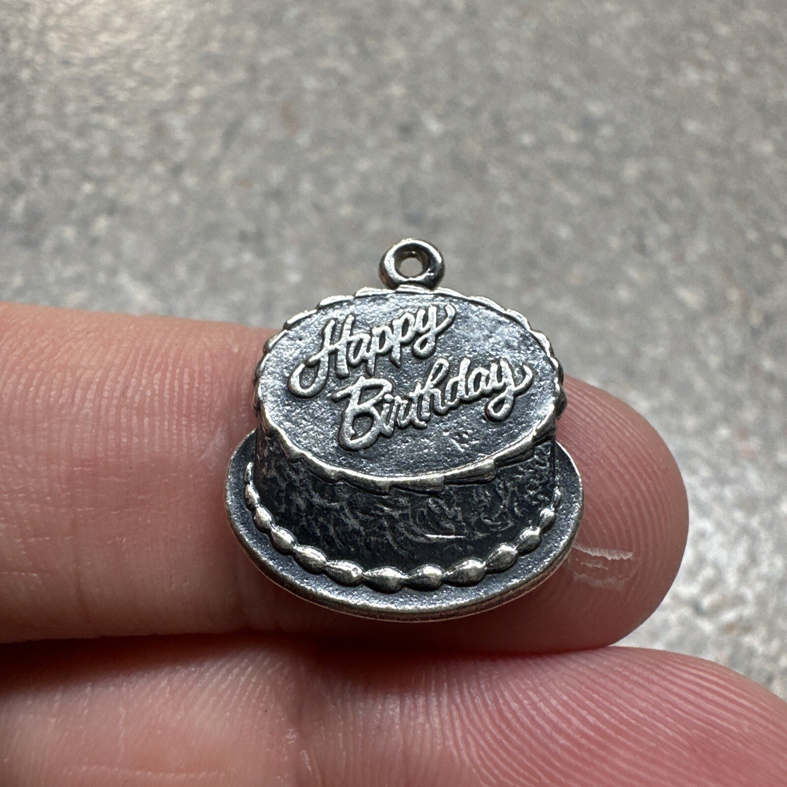 RETIRED James Avery Happy Birthday Cake Charm Sterling Silver  Size:3/4”