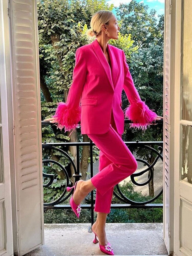 Feather suit best sale jacket