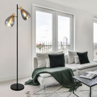 Stehlampe Stehleuchte Standlampe Rauchglas Flurlampe Beistellleuchte Beweglich