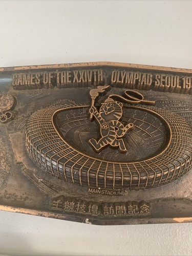 1988 Seoul Korea Olympics Main Stadium Brass Wall Plaque Xxivth Olympiad - Picture 3 of 12
