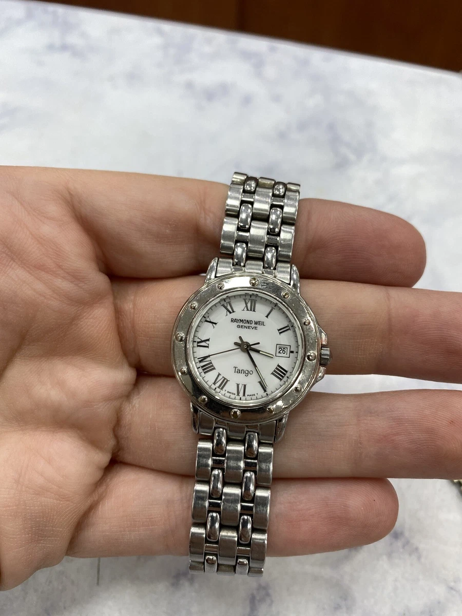 RAYMOND WEIL TANGO MOP DIAL Roman STEEL WATCH PreOwned eBay