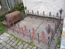 Complete Antique Iron Roof Ridge Crest Widows Walk or Cemetery Burial Plot Fence