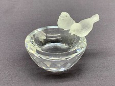 SWAROVSKY KRISTALLGLAS SCHALE MIT VÖGELCHEN SEHR SCHÖNER ZUSTAND DURCHMESSER 8cm