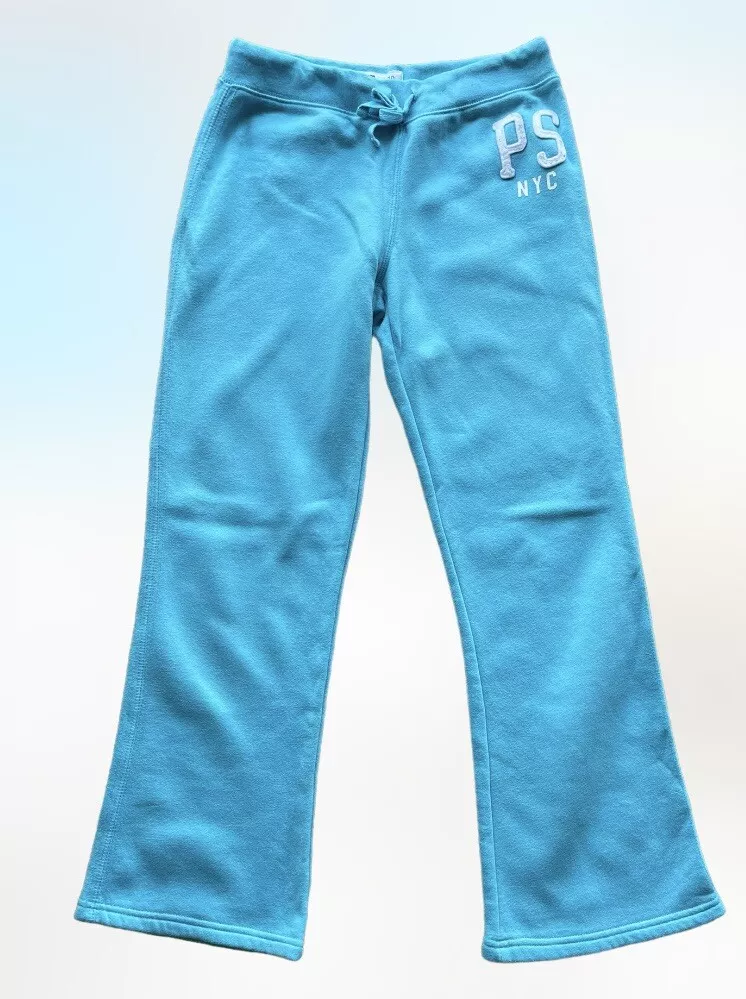 P.S. FROM AEROPOSTALE NYC light Blue SWEATPANTS DOWN LEG GIRLS