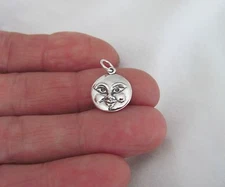Sterling Silver moon face charm