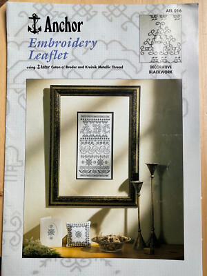 Blackwork Stickkarte Muster Anker Sammlung Nadelkissen Karte AEL016