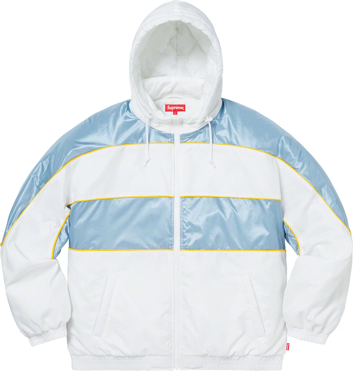 Veste bouffante Supreme Sports Piping blanche FW19 taille L NEUVE RARE manteau