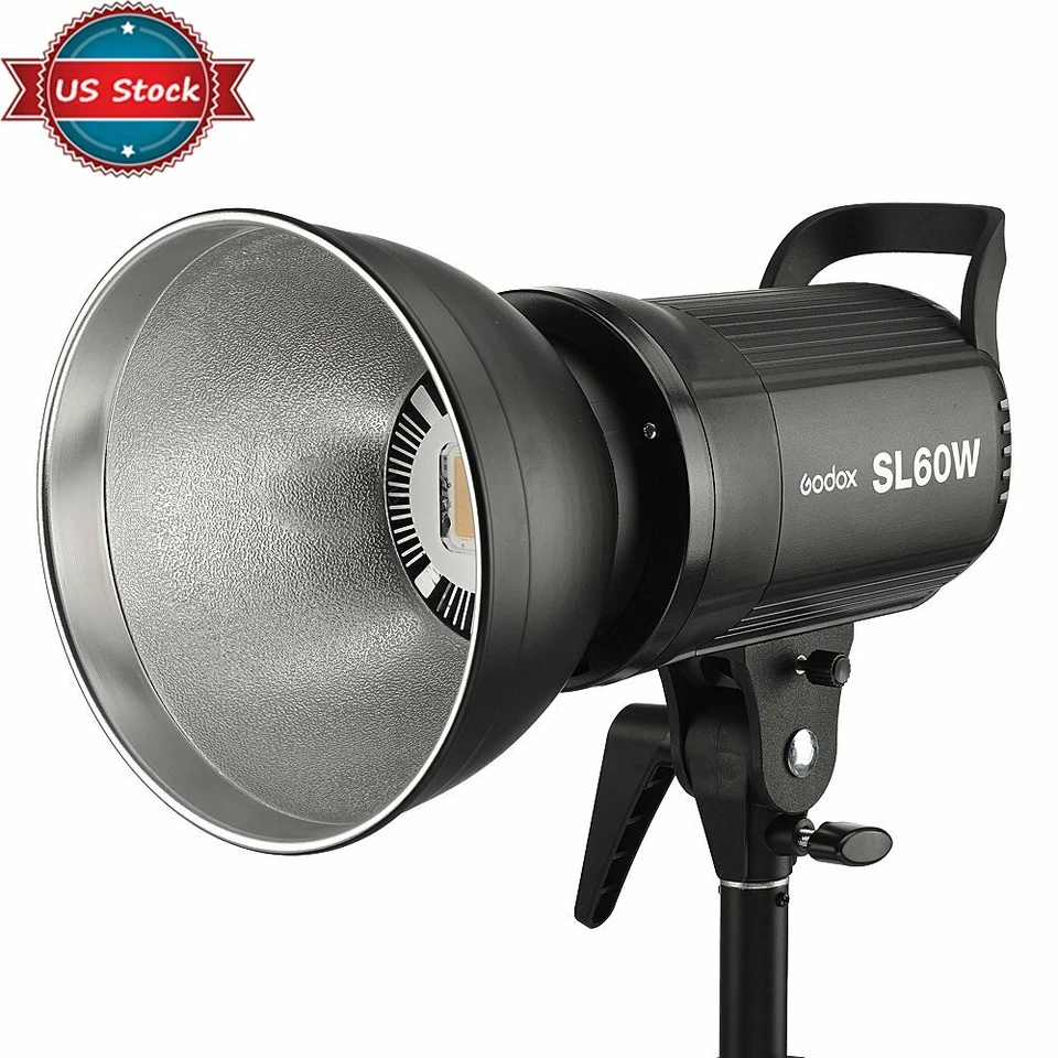 Godox SL-60W 5600K Studio Strobe Continuous Lighting + 95cm Softbox 2M Stand US - Image 2 of 4