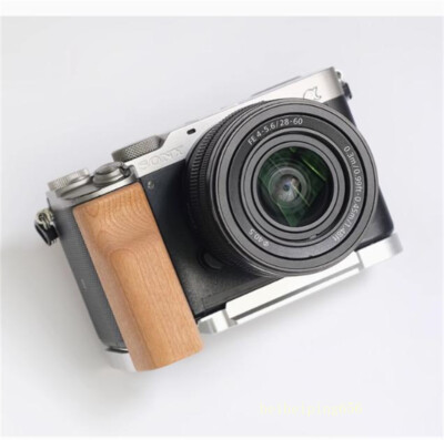 Handmade Wood Hanlde L Handle Hand Grip + Alloy Baseplate For Sony A7C Camera