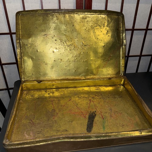 Shabby Chic Antique Metal Empty Box 16x10 - Picture 4 of 23
