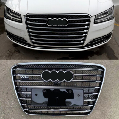 純正品 アウディA8・S8 D4 フロントメッキグリル 中古品 For Audi A8 S8 D4 2011-2013 W12 Style Chrome ring Strip Front