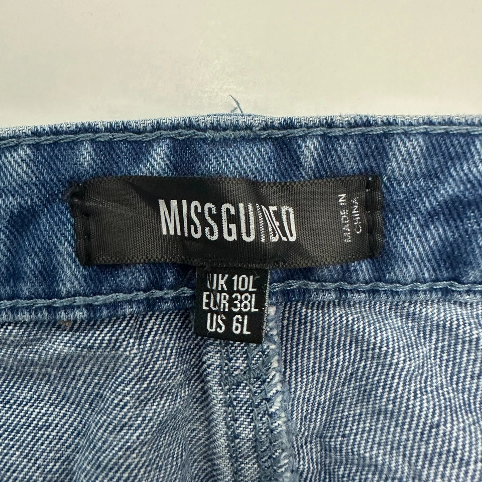 Pantalones de mezclilla Missguided Balloon para mujer talla 6L azul lavado medio Foto 3 de 4