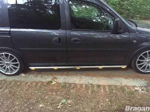 Side Bars + White LEDs To Fit Vauxhall Opel Combo C 2001 - 2011 Stainless Steel - Picture 8 of 8