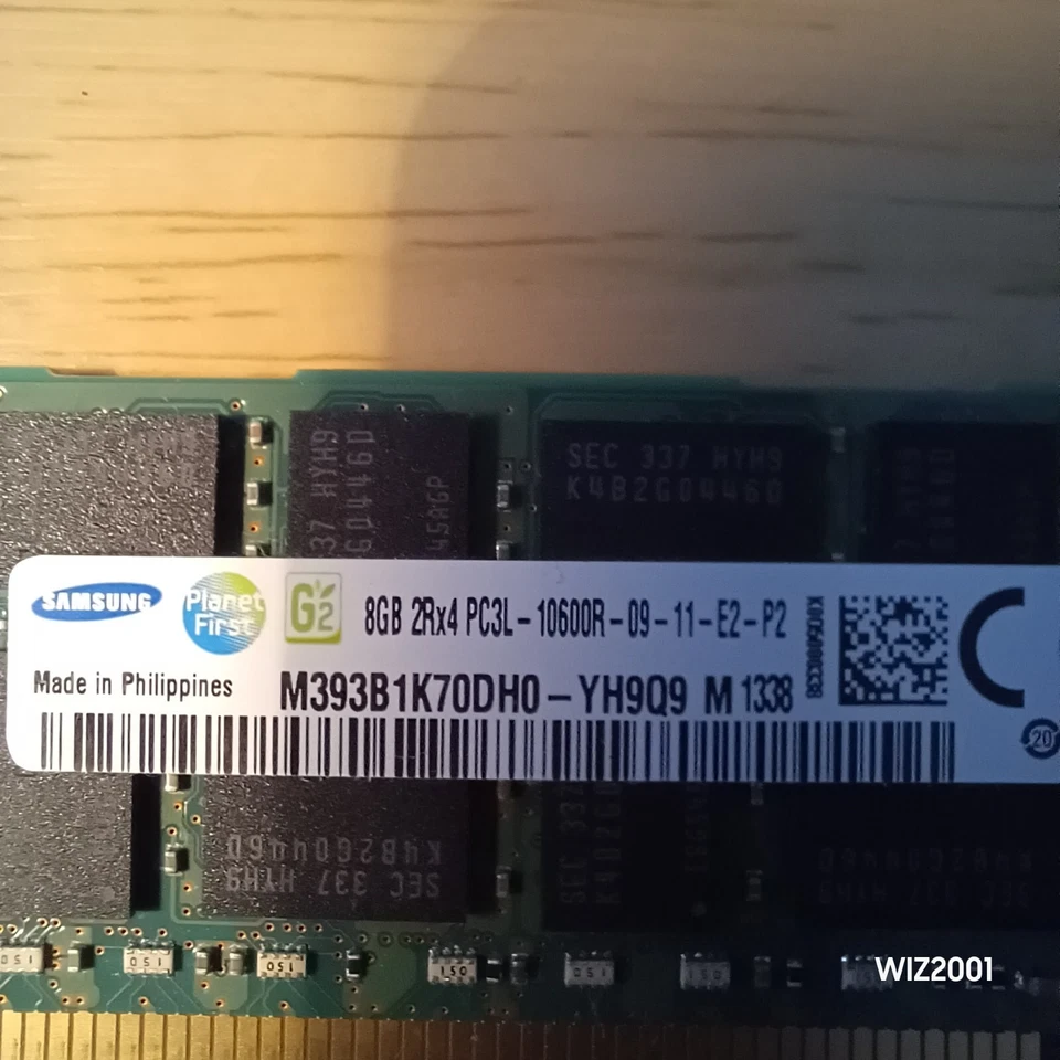 Lot 3x 8gb Samsung Hynix MICRON HP 240-Pin DDR3 SDRAM PC3L 10600R ECC Server Ram - Image 4 of 4