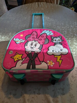Disney Store Minnie Mouse rolling luggage suitcase pink/multi 