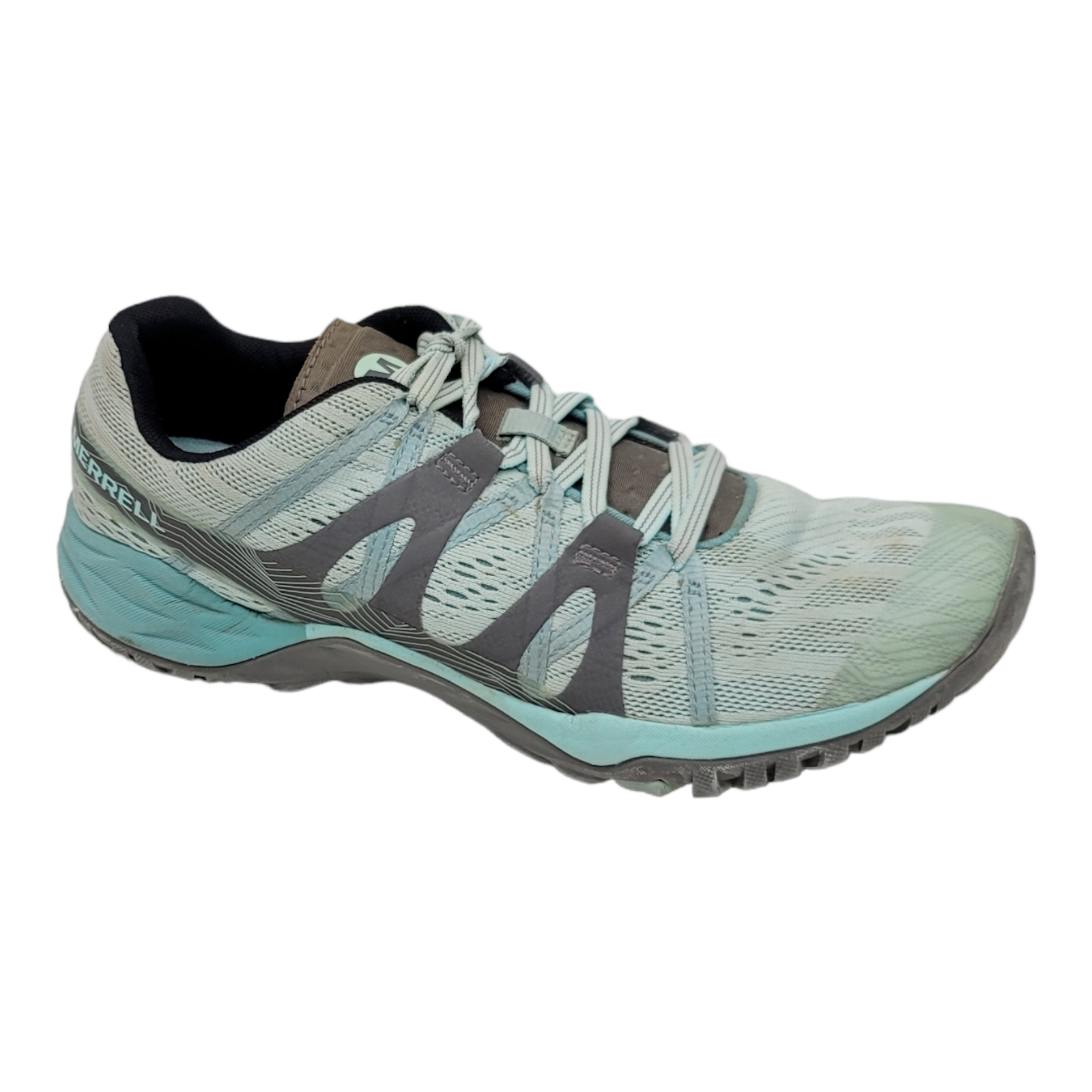 Merrell Donna 9.5 Siren Hex Q2 Sneaker Atletica Trail Escursionismo Pizzo Blu Grigio