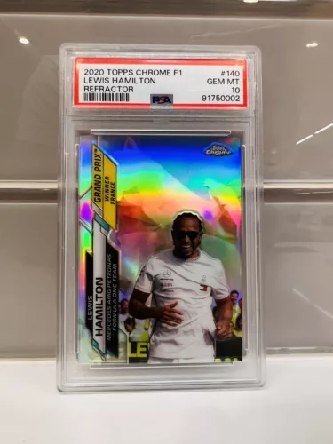 2020 Topps Chrome Formula 1 F1 Lewis Hamilton #140 Refractor PSA 10 (Pop 36)