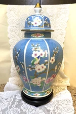 PRISTINE VTG LARGE JAPANESE TAKAHASHI "CLOISONNE" PORCELAIN GINGER JAR