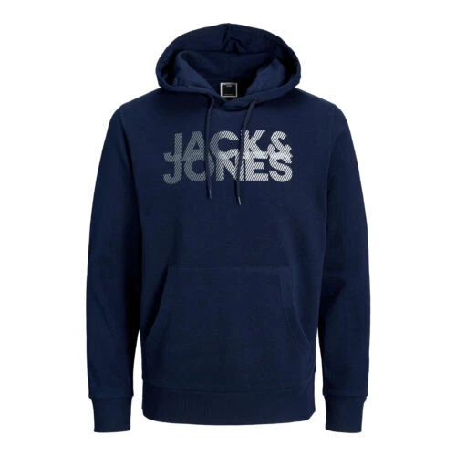 JACK & JONES Felpa con Cappuccio Uomo Manica Lunga Stampa Logo