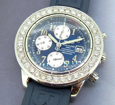 3.65 ctw Diamonds Breitling A13356 Chronomat Evolution Automatic Watch 44 MM