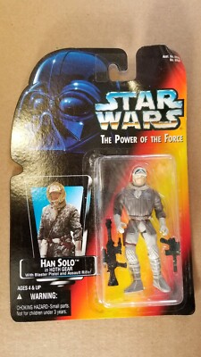 Vintage 1995 Han Solo in Hoth Gear Star Wars the Power of the Force Kenner Hasbro Toy Action Figure Sealed in Package