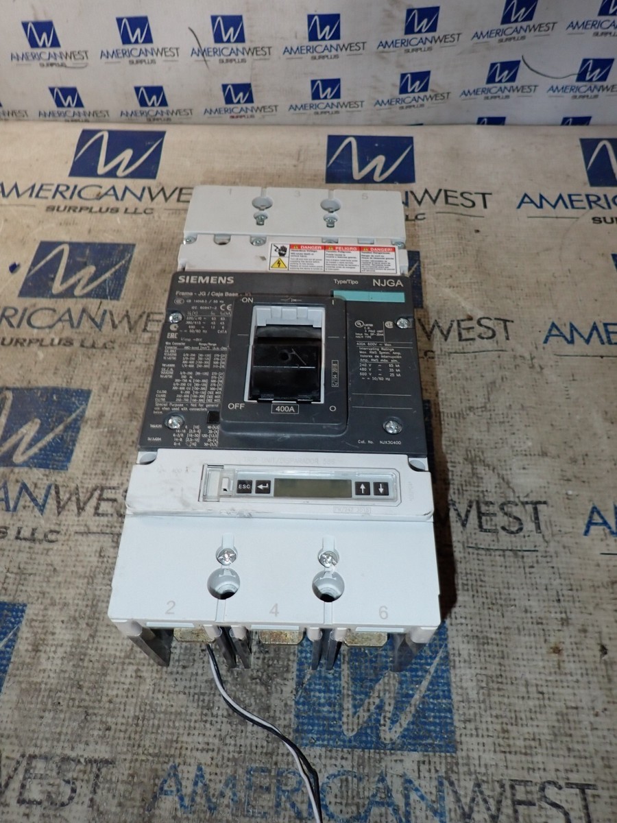 Siemens NJGA NJX3G400 3VL4140-3RR30-0AA0 400 amp 600v 3P Breaker