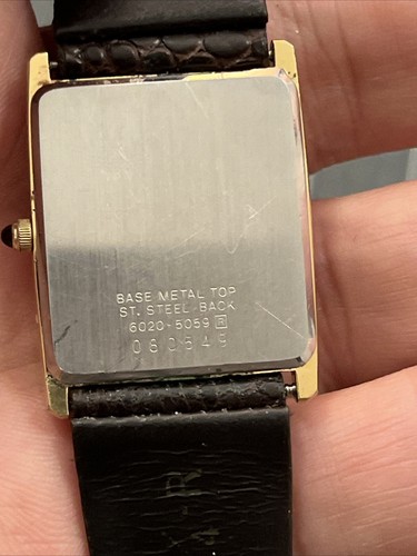 Vintage, SEIKO Same Movement LASSALE 6020-5059. Midsize Unisex Tank Watch - Picture 4 of 10
