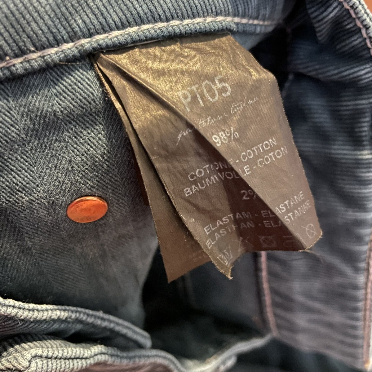 PT05 Play It Loud Mens Straight Jeans Teal Stretch Denim 36 PT05 Play It Loud Mens Straight Jeans Teal Stretch Denim 36