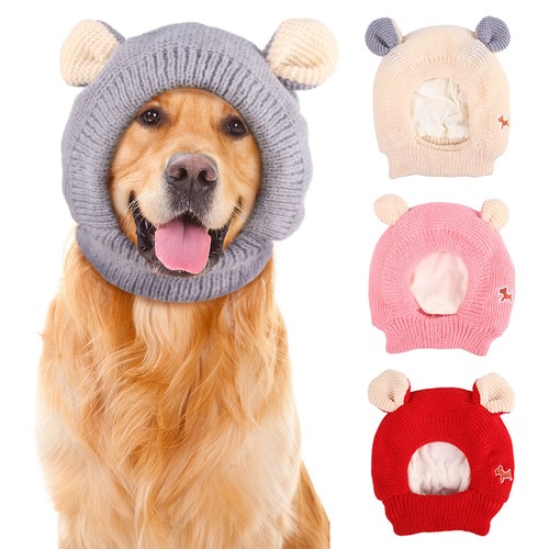 Pet Hats Knitted Hat Dog Warm Earmuffs Pet Ears Covers Warm Windproof Dog Cap ☆ - Picture 1 of 22