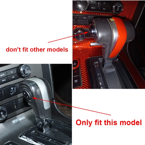 Carbon Fiber ABS Central Gear Shift Knob Trim Cover Fit For Ford Mustang 2010-14 - Foto 5 di 15