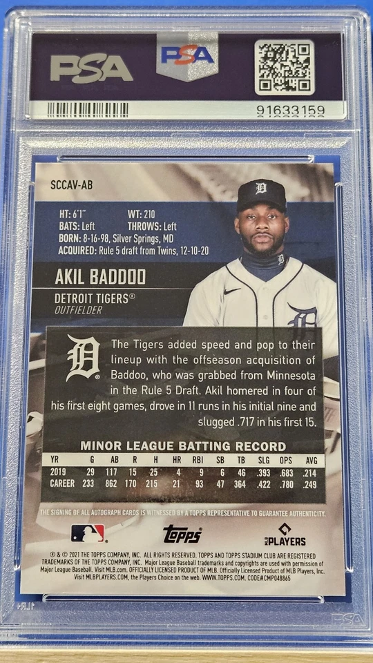 Akil Baddoo - 2021 Stadium Club Chrome Autograph RC PSA 10 - Image 2 of 3