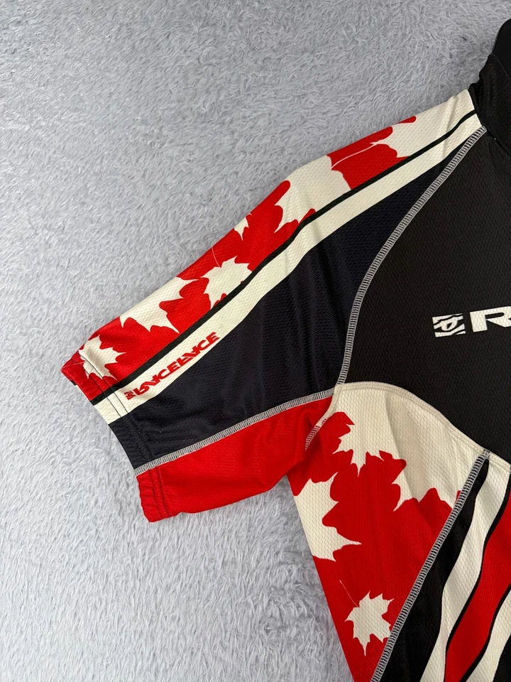 Race Face Cycling Jersey Adult Medium Black Red 1/2 Zip Pockets READ ME Canada - Image 3 of 4