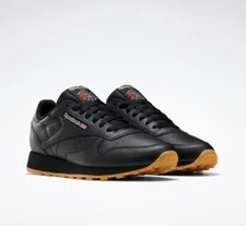 Reebok Classic Leather Black Gum Men's Shoes Fashion Sneakers New