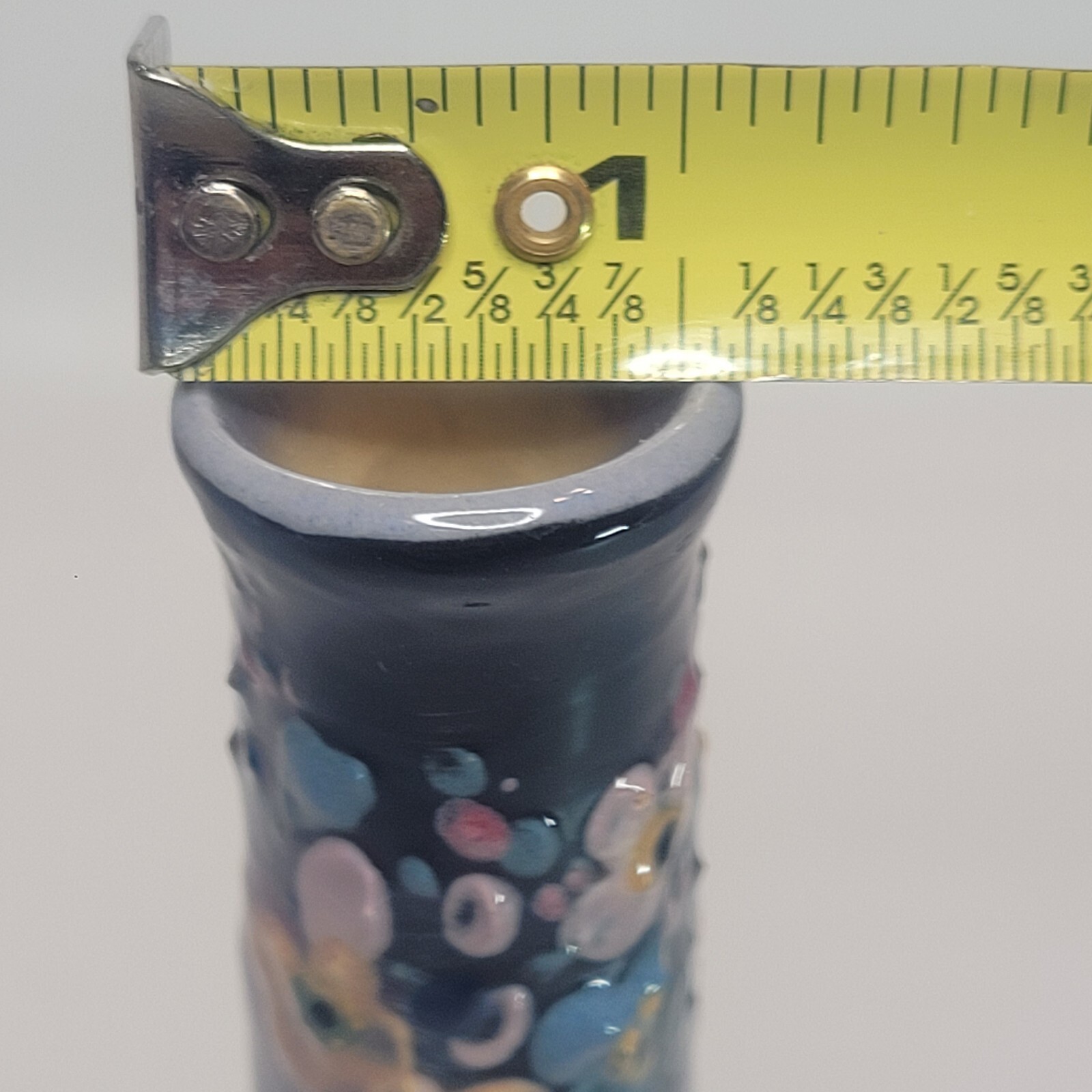 Weller Etna Bud Vase Handpainted Raised Flower ARTS & CRAFTS Style 5.75" READ