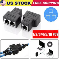 RJ45 Splitter Adapter LAN Ethernet Cable 1-2 Way Dual Female Port Connector
