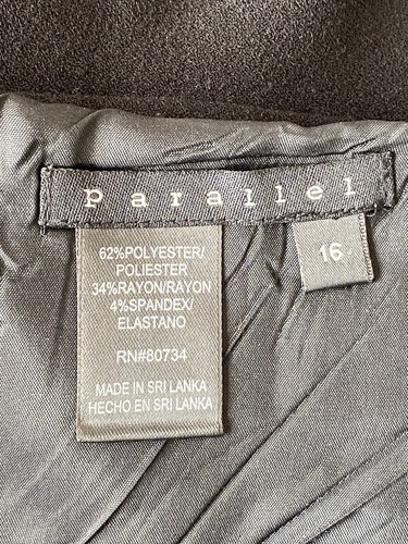 Parallel Skirt Holiday Glamour Women's Pleated Knee Length Back Zip Black Sz 16 - Picture 3 of 3